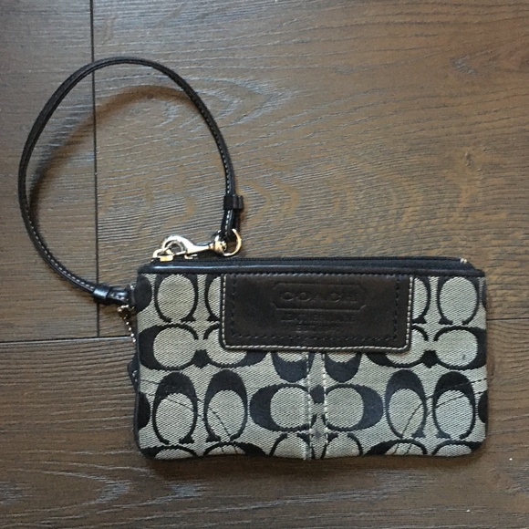 Coach Black & Grey Wallet Wristlet - Picture 1 of 9